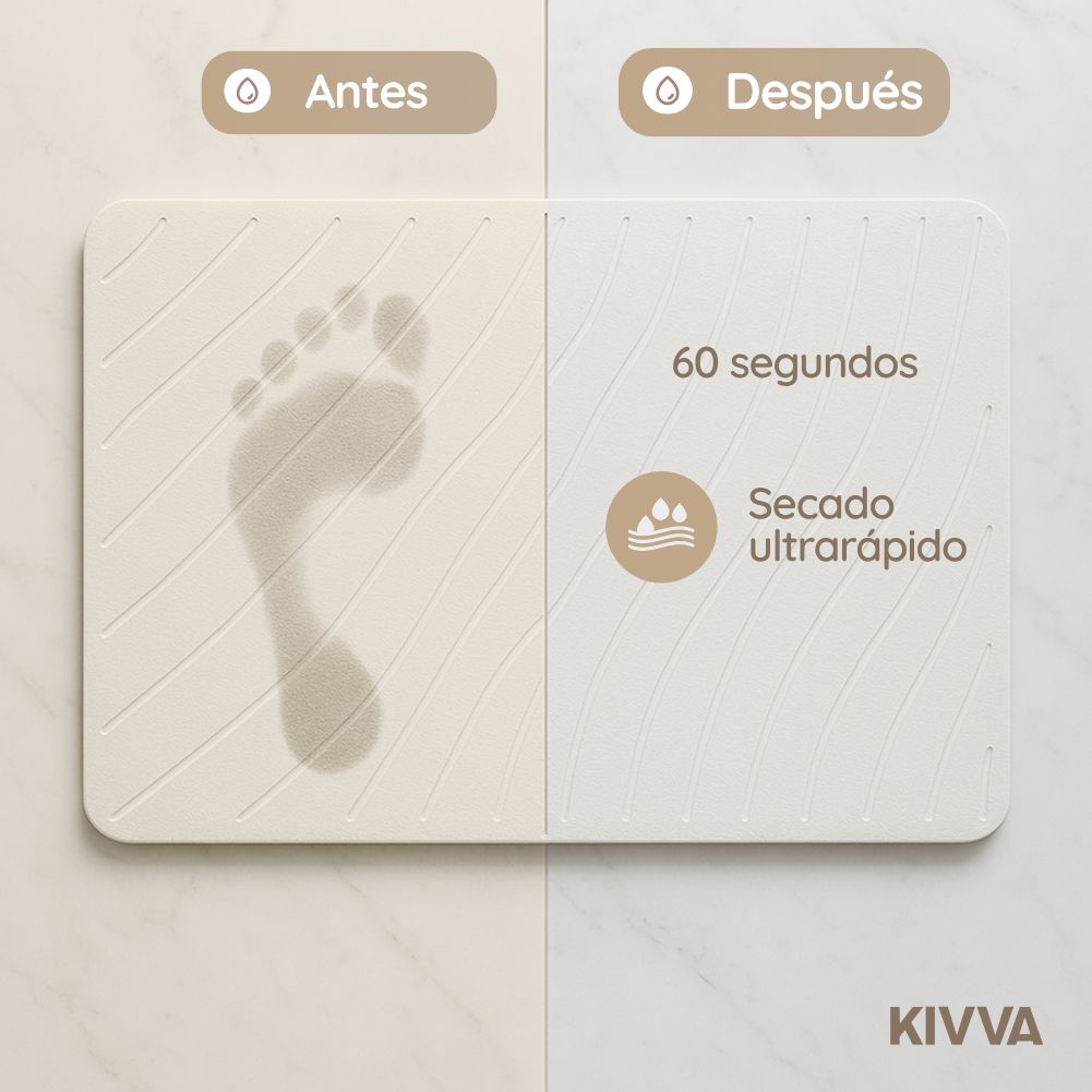 Alfombra baño diatomita olas