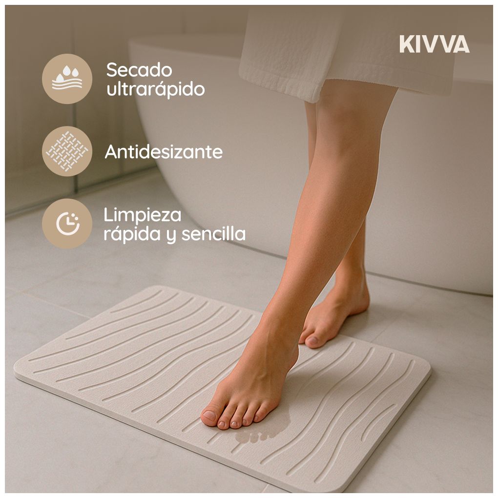 Alfombra baño diatomita olas