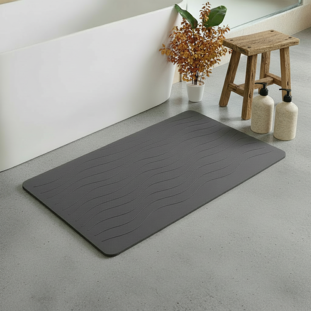 Alfombra baño diatomita olas